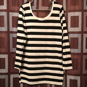 ALLEGRA K LONG SLEEVE STRIPED TUNIC